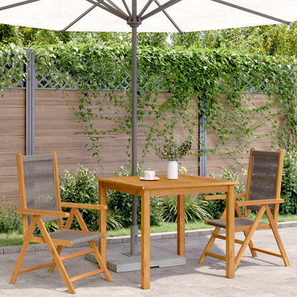 Chaises de jardin lot de 2 gris bois d'acacia et polypropylène