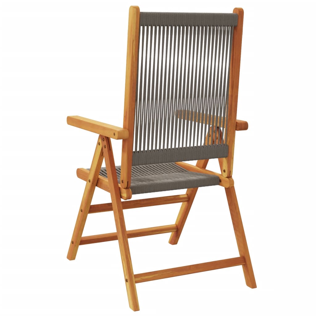 Chaises de jardin lot de 2 gris bois d'acacia et polypropylène