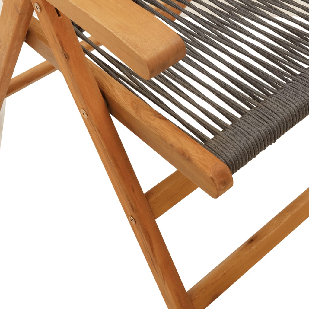 Chaises de jardin lot de 2 gris bois d'acacia et polypropylène