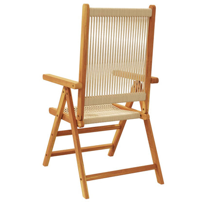 Chaises de jardin lot de 2 beige bois d'acacia et polypropylène