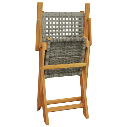 Chaises de jardin lot de 2 gris bois massif d'acacia et rotin