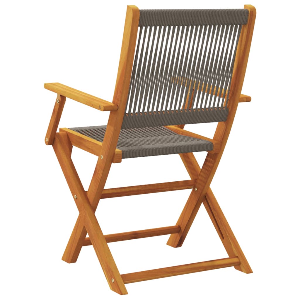 Chaises de jardin lot de 2 gris bois d'acacia et polypropylène