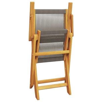 Chaises de jardin lot de 2 gris bois d'acacia et polypropylène