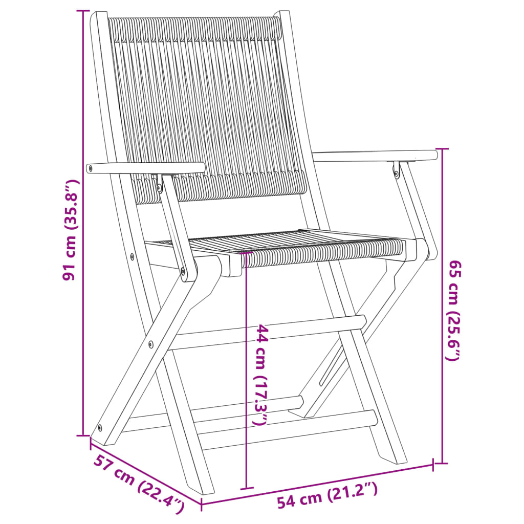 Chaises de jardin lot de 2 gris bois d'acacia et polypropylène