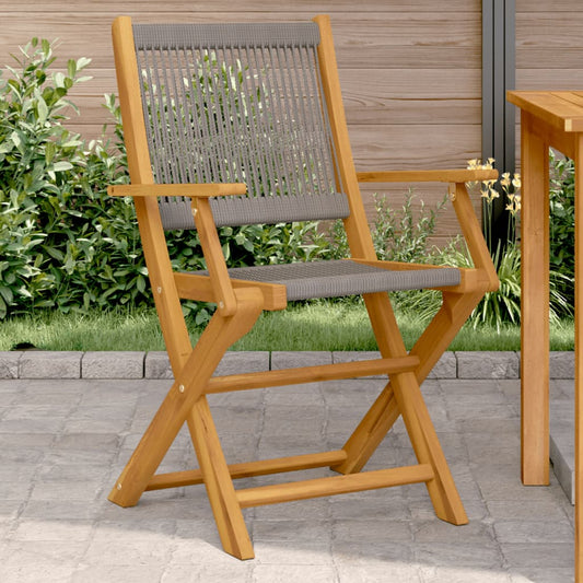 Chaises de jardin lot de 2 gris bois d'acacia et polypropylène