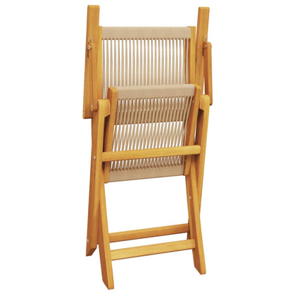 Chaises de jardin lot de 2 beige bois d'acacia et polypropylène