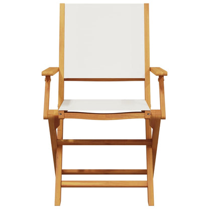 Chaises de jardin lot de 2 blanc crème bois acacia massif tissu