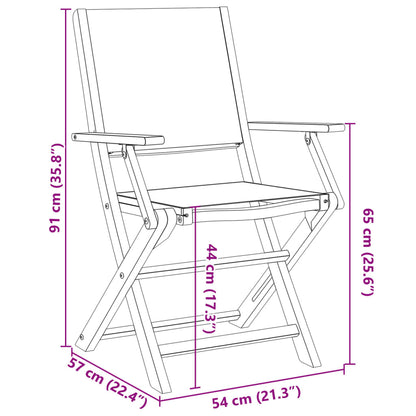 Chaises de jardin lot de 2 anthracite bois acacia massif tissu