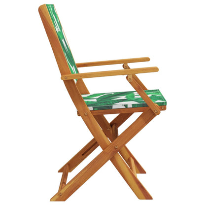 Chaises de jardin lot de 2 motif de feuilles acacia et tissu