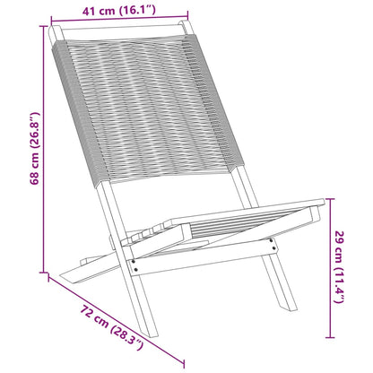 Chaises de jardin lot de 2 beige bois d'acacia et polypropylène