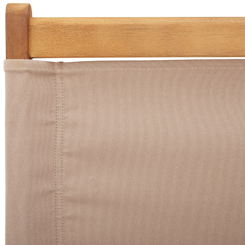 Chaises de jardin lot de 2 taupe bois d'acacia massif et tissu