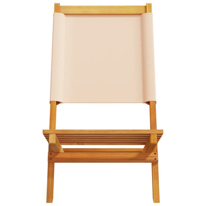 Chaises de jardin lot de 2 beige bois d'acacia massif et tissu