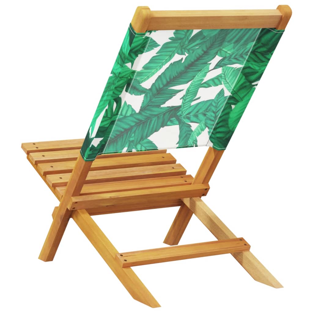 Chaises de jardin lot de 2 motif de feuilles acacia et tissu