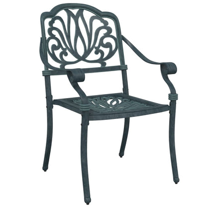 Chaises de jardin lot de 2 vert aluminium coulé