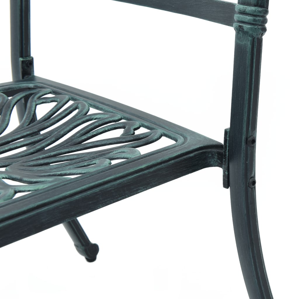 Chaises de jardin lot de 2 vert aluminium coulé