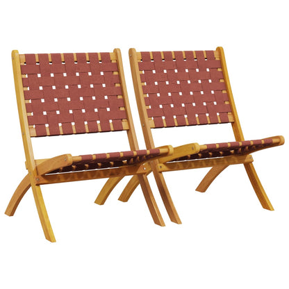 Chaises de jardin pliantes lot de 2 bois d'acacia solide tissu