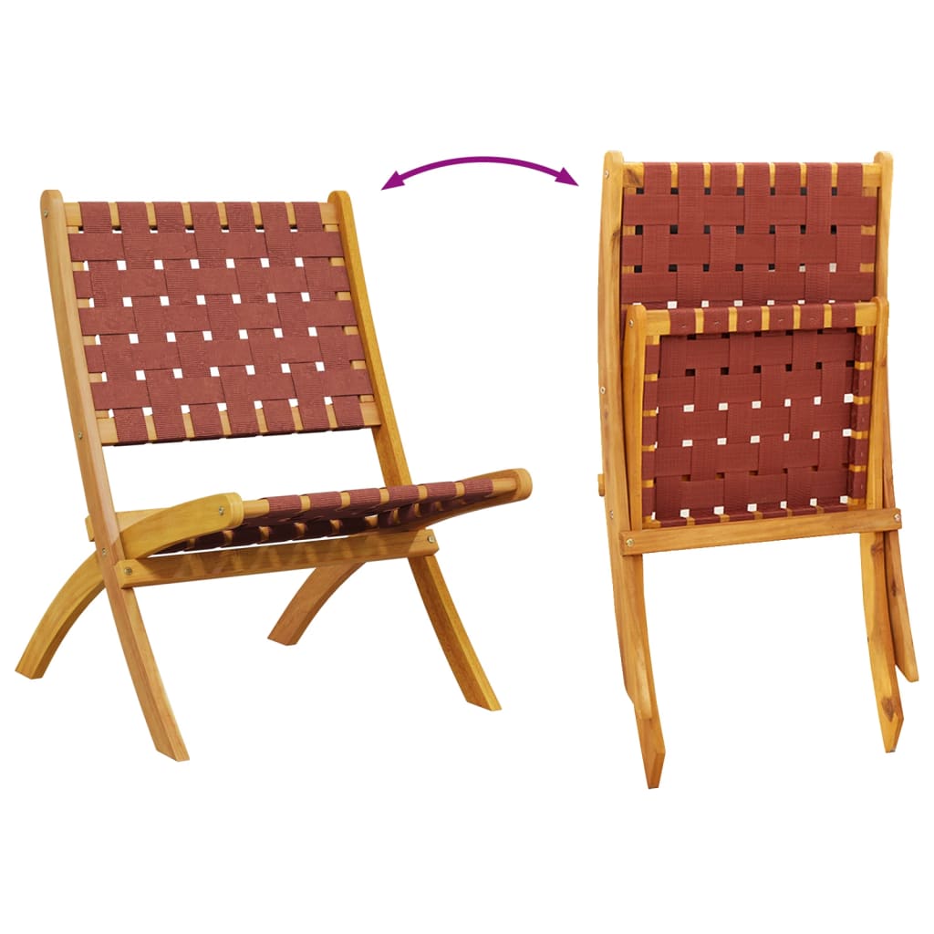 Chaises de jardin pliantes lot de 2 bois d'acacia solide tissu