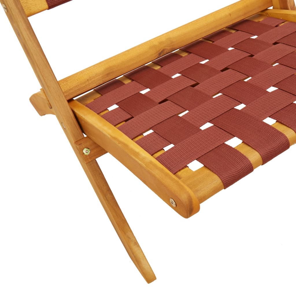 Chaises de jardin pliantes lot de 2 bois d'acacia solide tissu