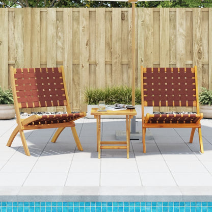 Chaises de jardin pliantes lot de 2 bois d'acacia solide tissu