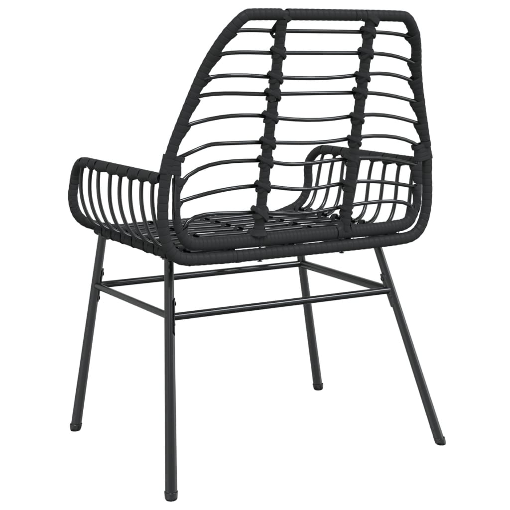 Chaises de jardin lot de 2 Noir Résine tressée