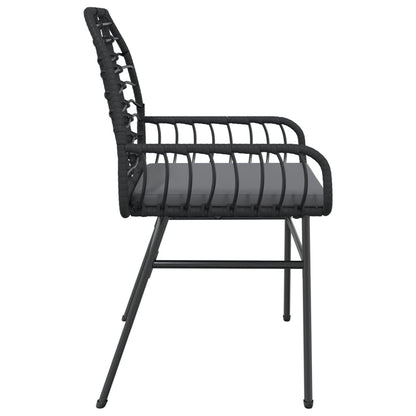 Chaises de jardin lot de 2 avec coussins noir résine tressée