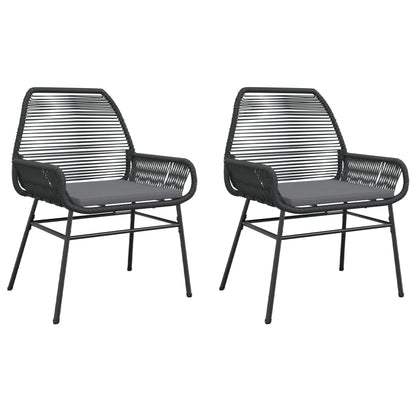 Chaises de jardin lot de 2 avec coussins noir résine tressée