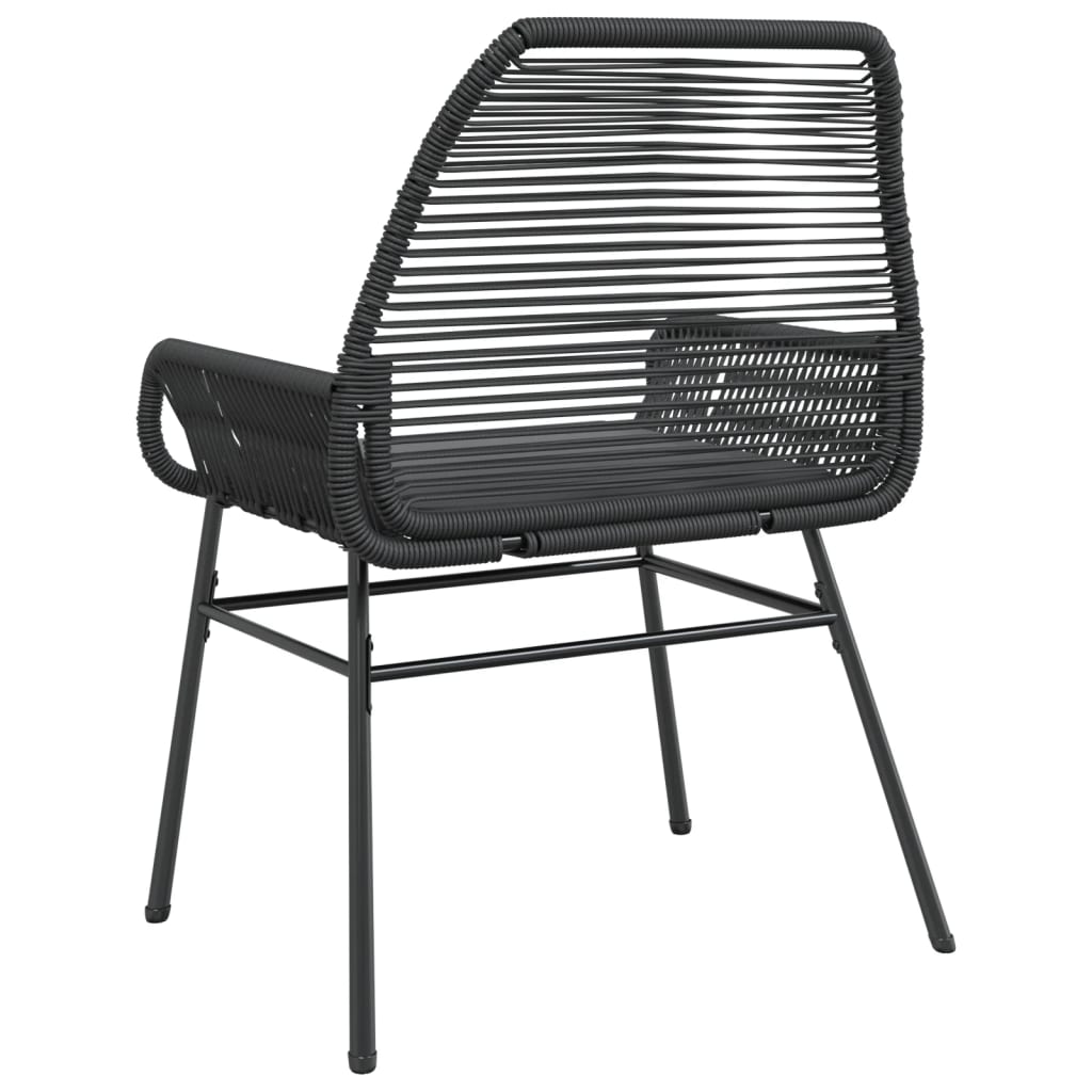 Chaises de jardin lot de 2 avec coussins noir résine tressée