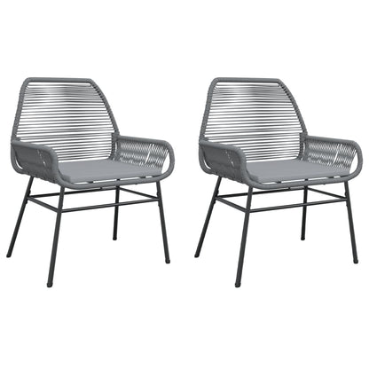 Chaises de jardin lot de 2 avec coussins gris résine tressée