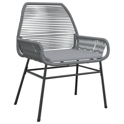 Chaises de jardin lot de 2 avec coussins gris résine tressée