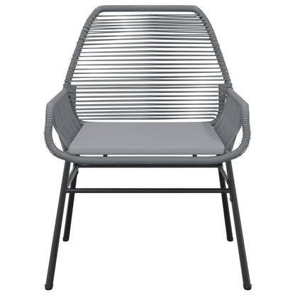 Chaises de jardin lot de 2 avec coussins gris résine tressée