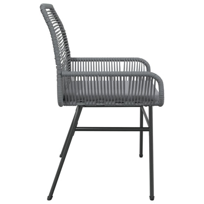 Chaises de jardin lot de 2 avec coussins gris résine tressée