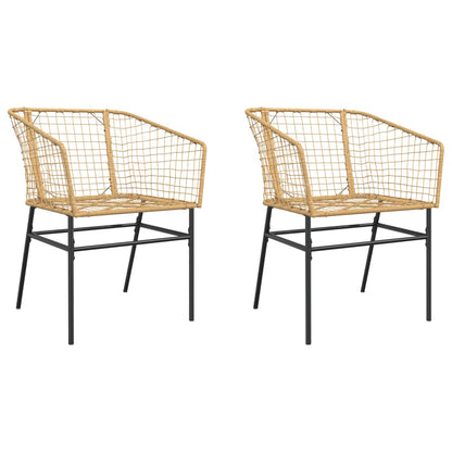 Chaises de jardin lot de 2 marron résine tressée