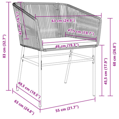 Chaises de jardin lot de 2 avec coussins noir résine tressée