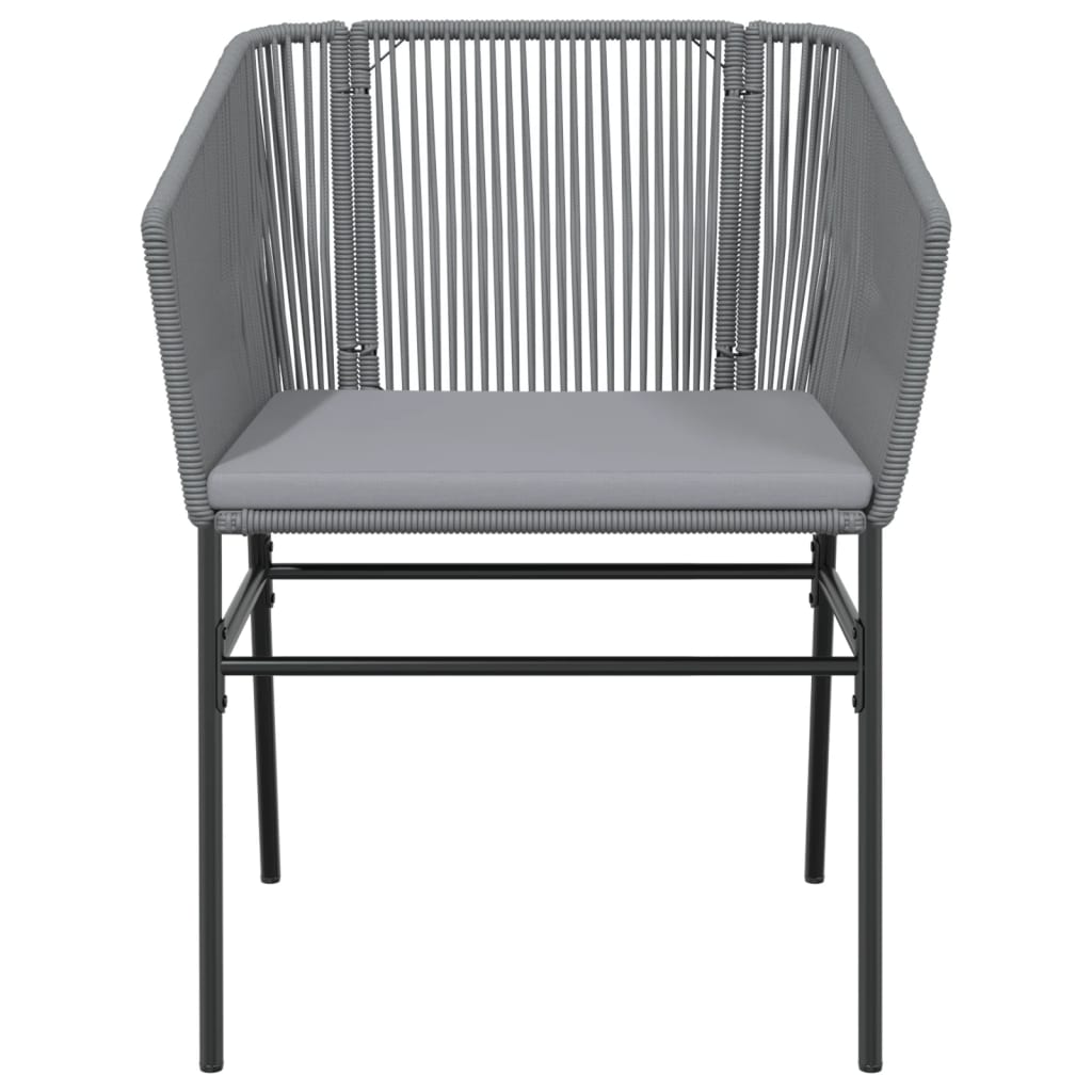 Chaises de jardin lot de 2 avec coussins gris résine tressée