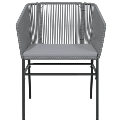 Chaises de jardin lot de 2 avec coussins gris résine tressée