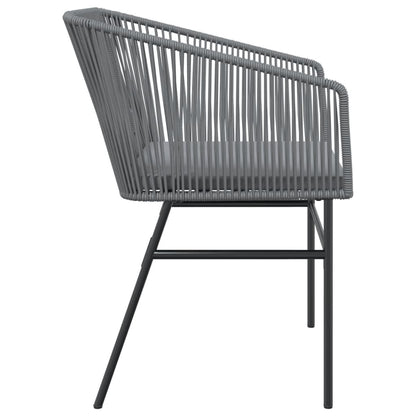 Chaises de jardin lot de 2 avec coussins gris résine tressée