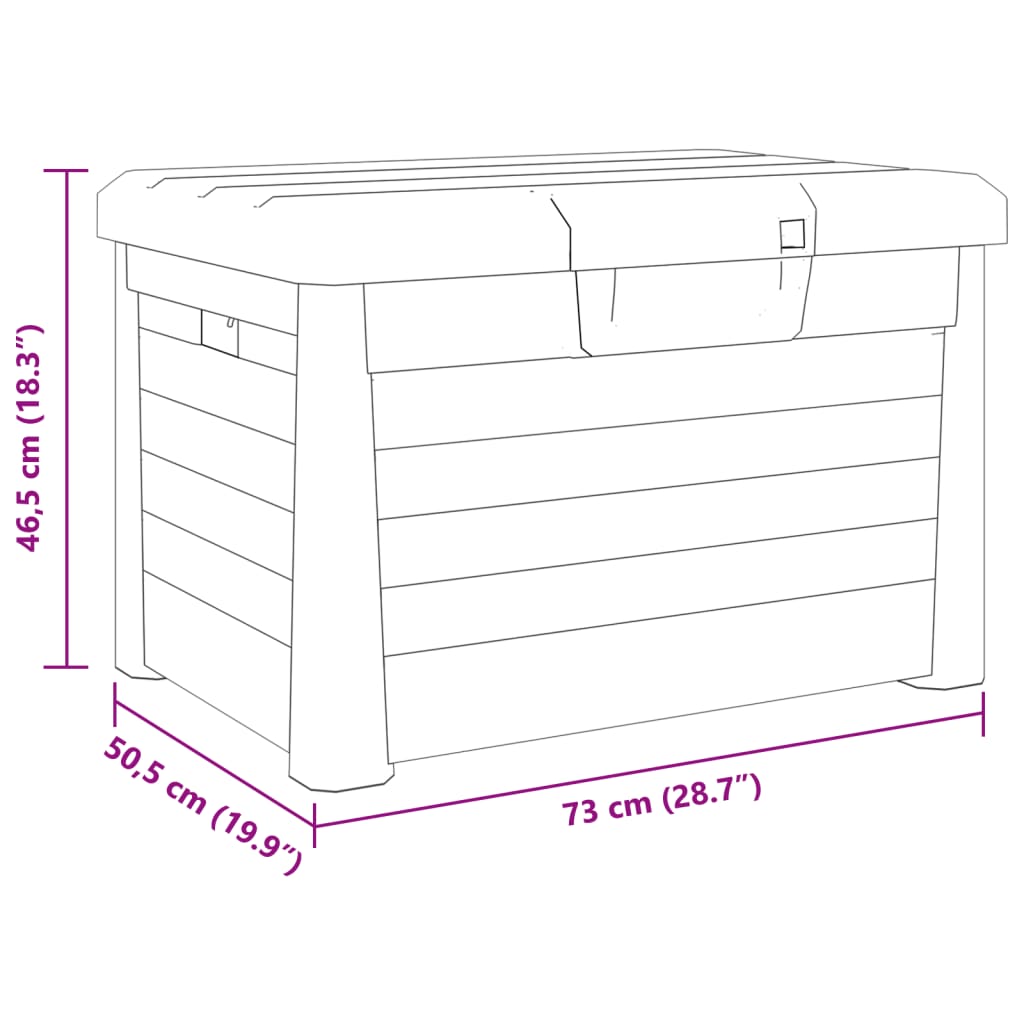 Boîte à coussins d'extérieur anthracite polypropylène