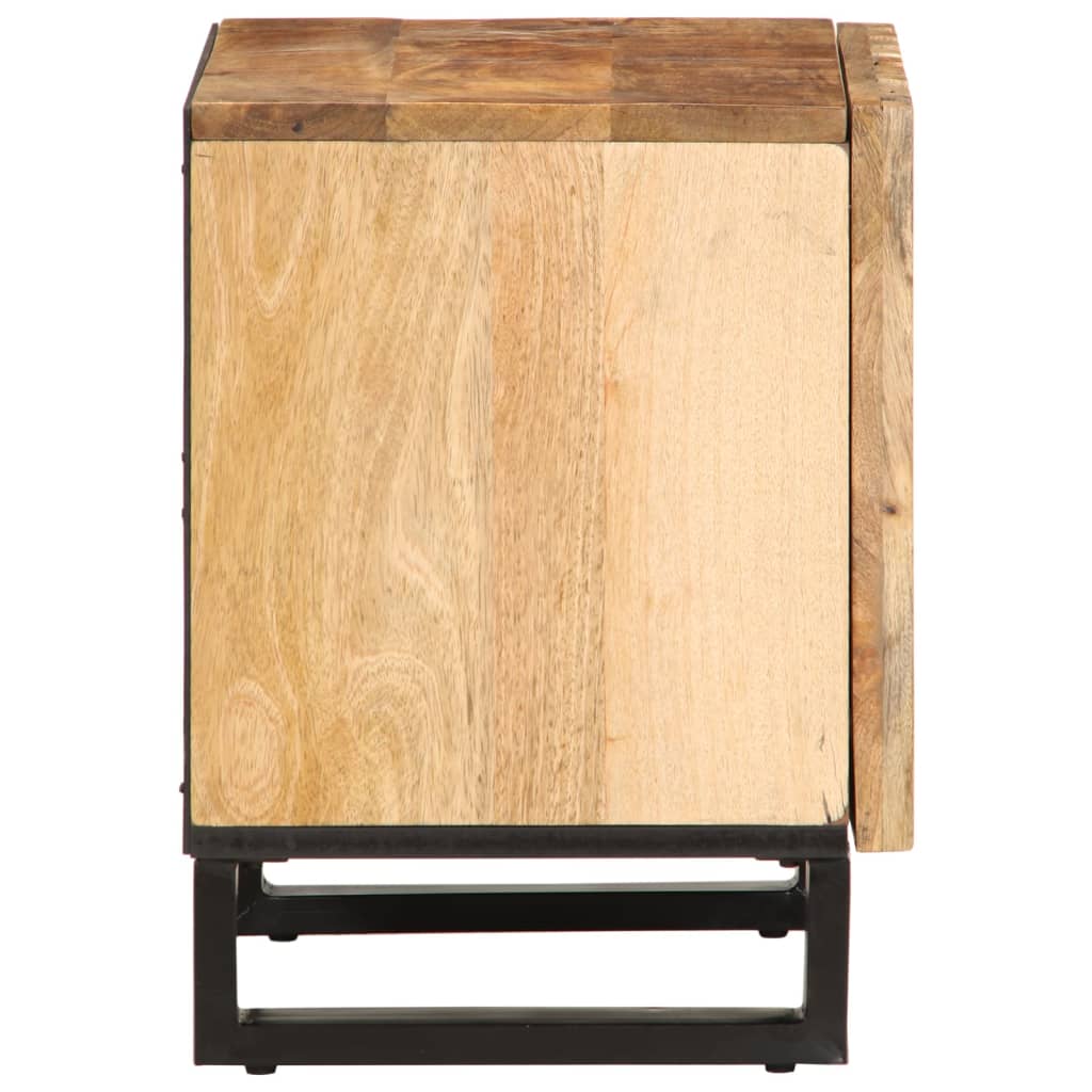 Table de chevet 40x34x46 cm bois de manguier massif brut