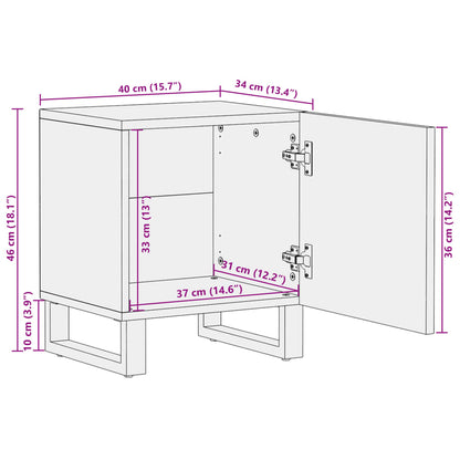 Table de chevet 40x34x46 cm bois de manguier massif