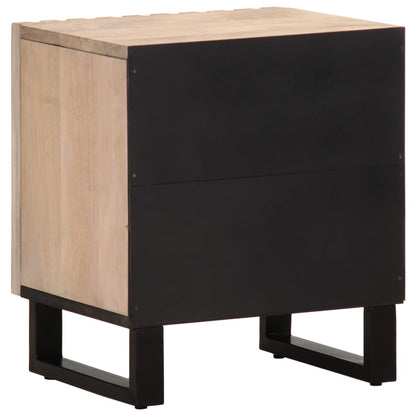 Table de chevet 40x34x46 cm bois de manguier massif blanchi