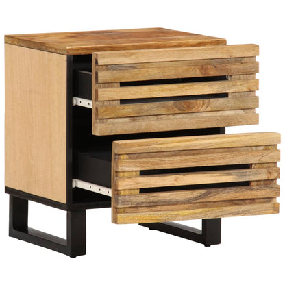 Table de chevet 40x34x46 cm bois de manguier massif brut