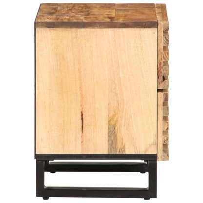 Table de chevet 40x34x46 cm bois de manguier massif brut