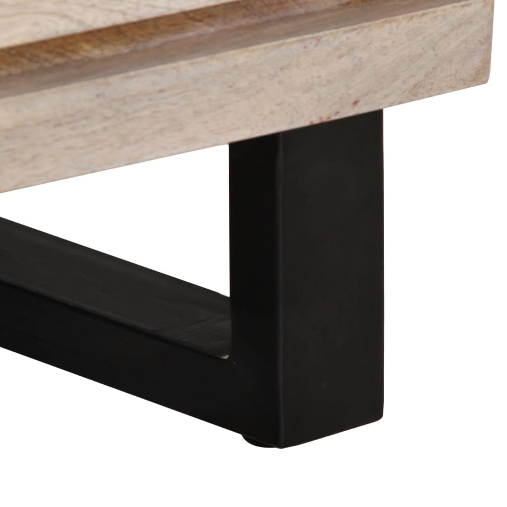 Table de chevet 40x34x46 cm bois de manguier massif blanchi