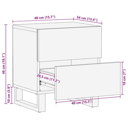 Table de chevet 40x34x46 cm bois massif de récupération