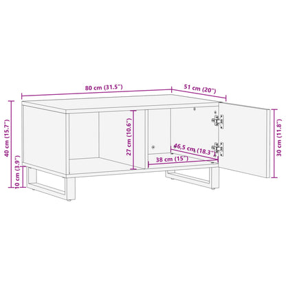 Table basse 80x51x40 cm bois de manguier massif brut