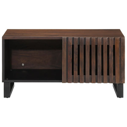 Table basse marron 80x51x40 cm bois de massif manguier