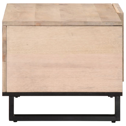 Table basse blanc 80x51x40 cm bois de manguier massif