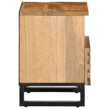 Table de chevet 40x34x46 cm bois de manguier massif brut