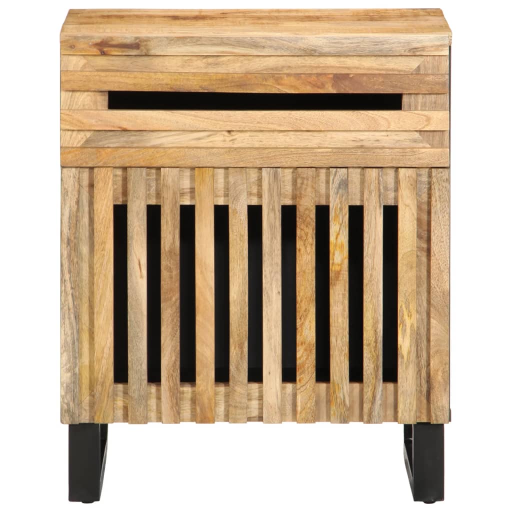 Table de chevet 50x34x60 cm bois de manguier massif brut