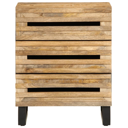 Table de chevet 50x34x62 cm bois de manguier massif brut